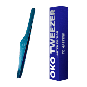 OKO Eyebrow Tweezers Beveled Blue Magic Premium