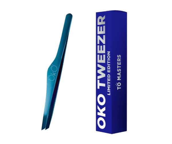 OKO Eyebrow Tweezers Beveled Blue Magic Premium