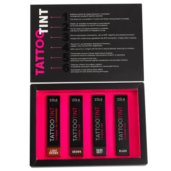 Zola Eyebrow and Eyelash Tint Kit, Tattoo Tint Kit, 4 x 15 ml - Image 2