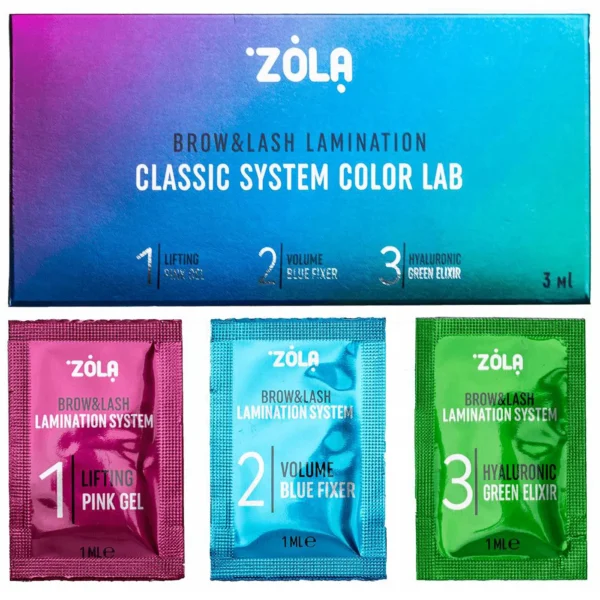 ZOLA Color Lab Lamination Kit, in sachet, 3 x 1 ml