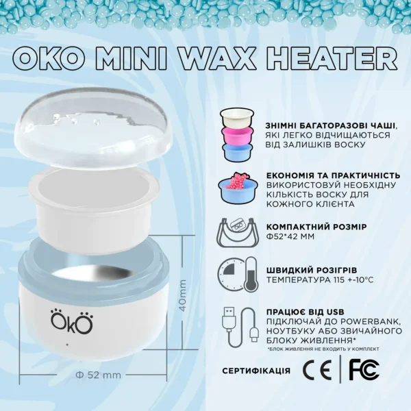OKO Mini Wax Heater White - Image 2