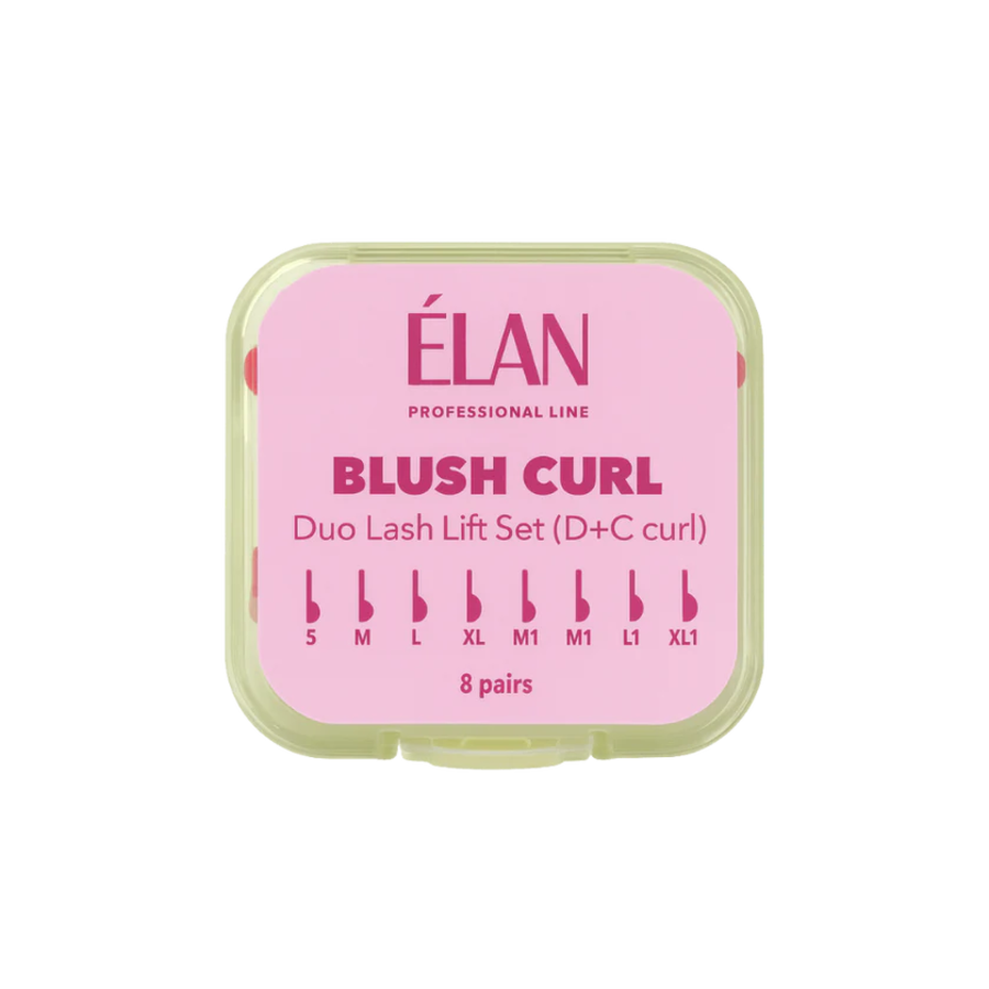 ÉLAN Lash Lift Silicone Pads Set “Blush Curl” with D & C curls.