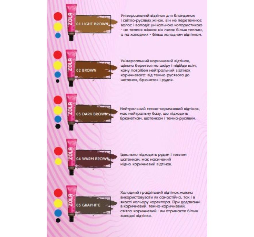 ZOLA New Innovative Coloring System Eyebrow Tint Set - Image 3