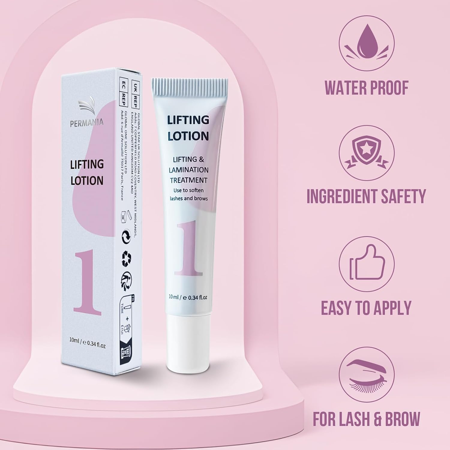 PERMANIA Lifting & Setting Lotion for Lash Lift and Brow Lamination 2 × 10 ml - Image 3