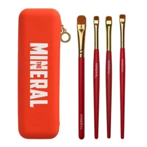 THE MINERAL 14 Makeup Brush Set with Case – 4 Pieces